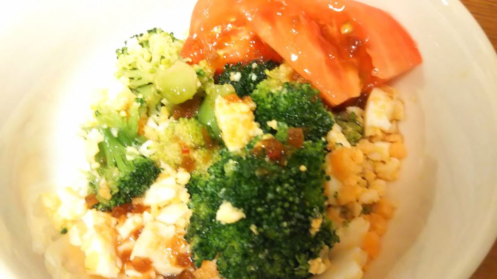 野菜と豆腐中心の食事